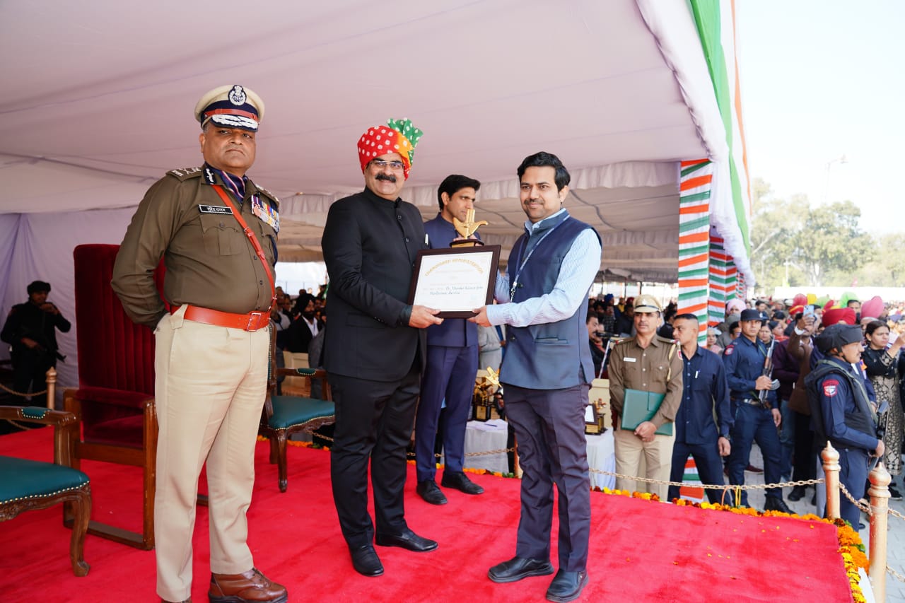 UT Administration felicitates PGIMER Pediatrician Dr Jitendra Sahu on Republic Day